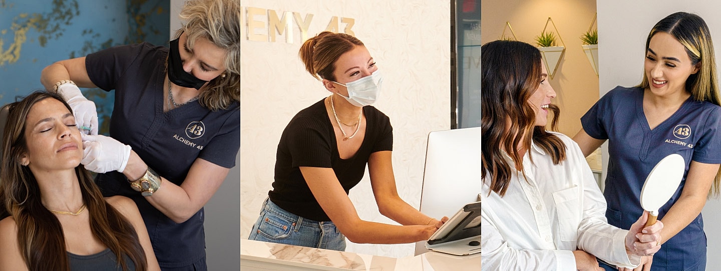 Beauty treatments and consultations at a skincare clinic.